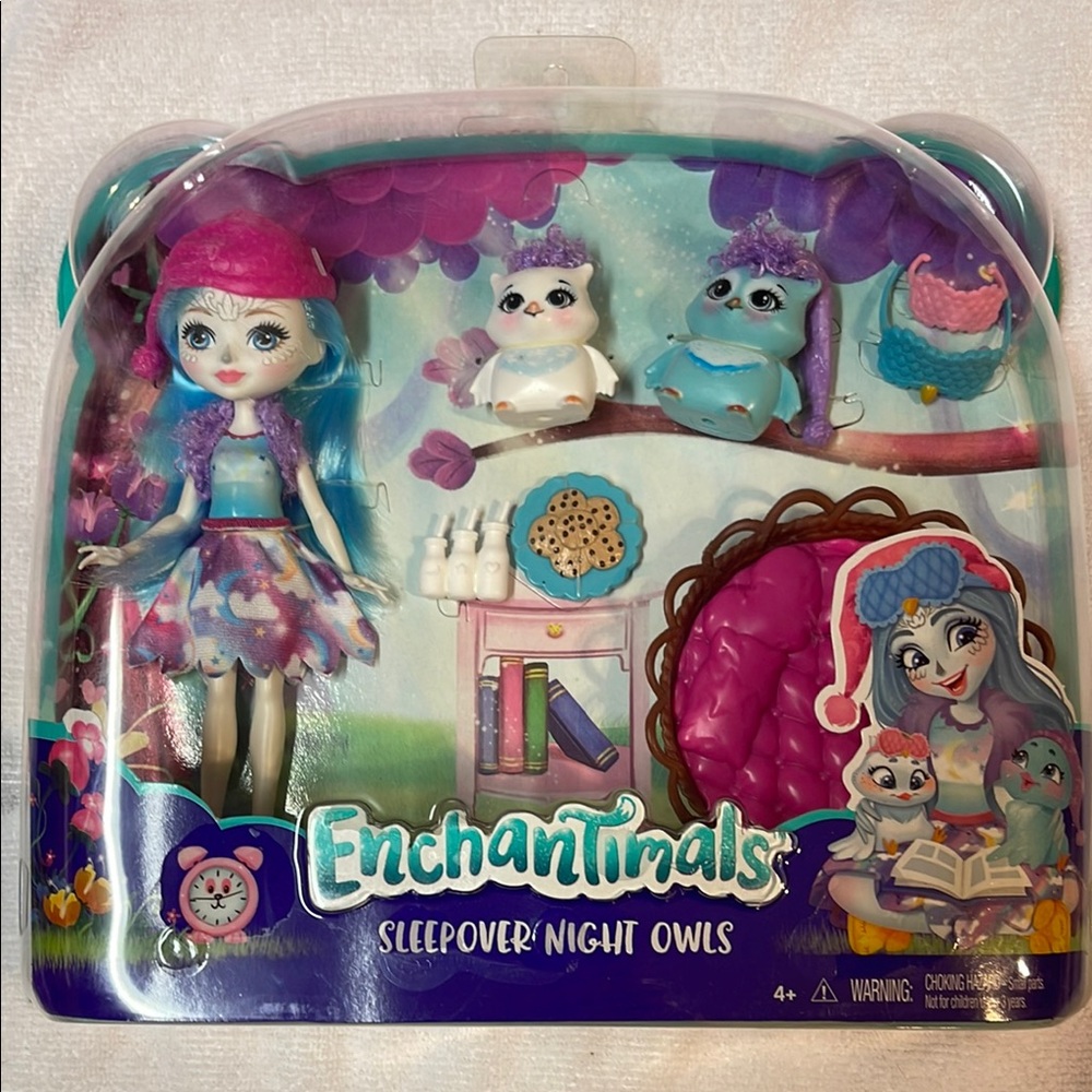 Mattel Enchantimals Sleepover Night Owls Playset 3 pack New in Package